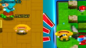 ボンバーマン風ゲームですぐに脱落するジェイ(黄色キャラ)【ENHYPEN】